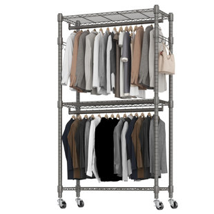 35.5'' Carbon Steel Rolling Clothing Rack