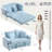 Extendable Sofas With Storage, 58 Inch Chenille Modern Sleeper For Home