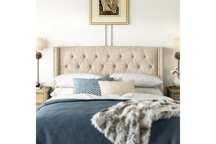 Hesdin Upholstered Wingback Headboard