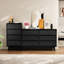 Commode 4 tiroirs avec design biseauté rétro - 4 unités polyvalentes noires peu encombrantes pour toute pièce