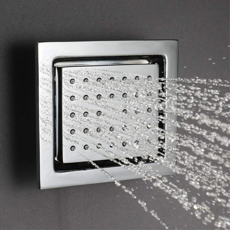 Pomme de douche à fixation au plafond en chrome imperméable avec mélangeur et massage Juno