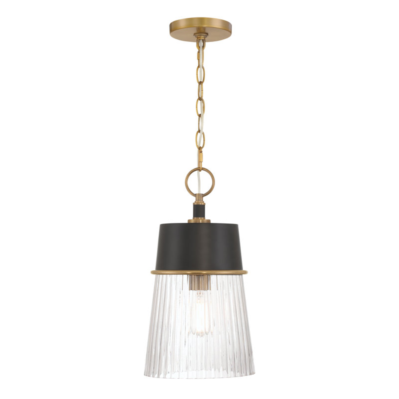 1 LIGHT PENDANT, 16.5" H X 9" W