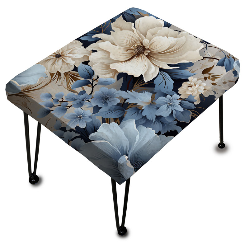 Ethereal Shadows Moody Patterns - Floral Rectangle Ottoman