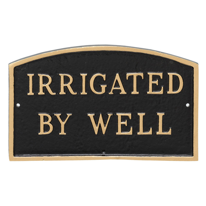 Plaque de jardin irriguée par bon état, Noir / or, H 13 po x l 21 po x P 0,25 po