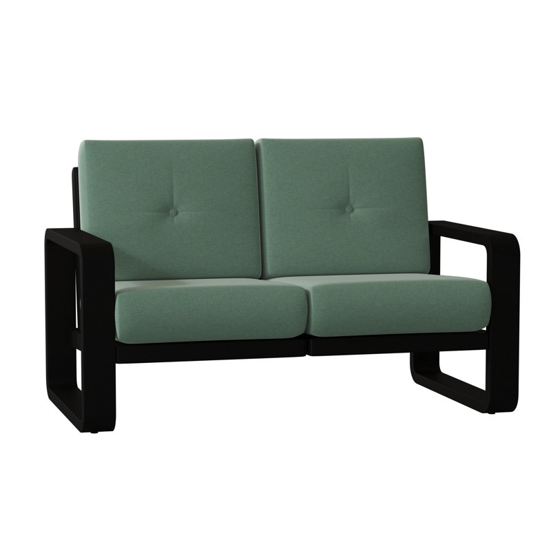 Vale Outdoor 2 - Seat Loveseat, Canvas Bird's Eye Sunbrella® Canvas, Textured Black