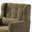 Fauteuil d'appoint rembourré en chenille, méridienne rembourrée vert olive avec coussin, pieds en bois massif pour petit salon et chambre à coucher-1457884517