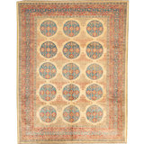 Kotanabad Hand-Knotted Wool Oriental Area Rug in Red/Blue/Honey