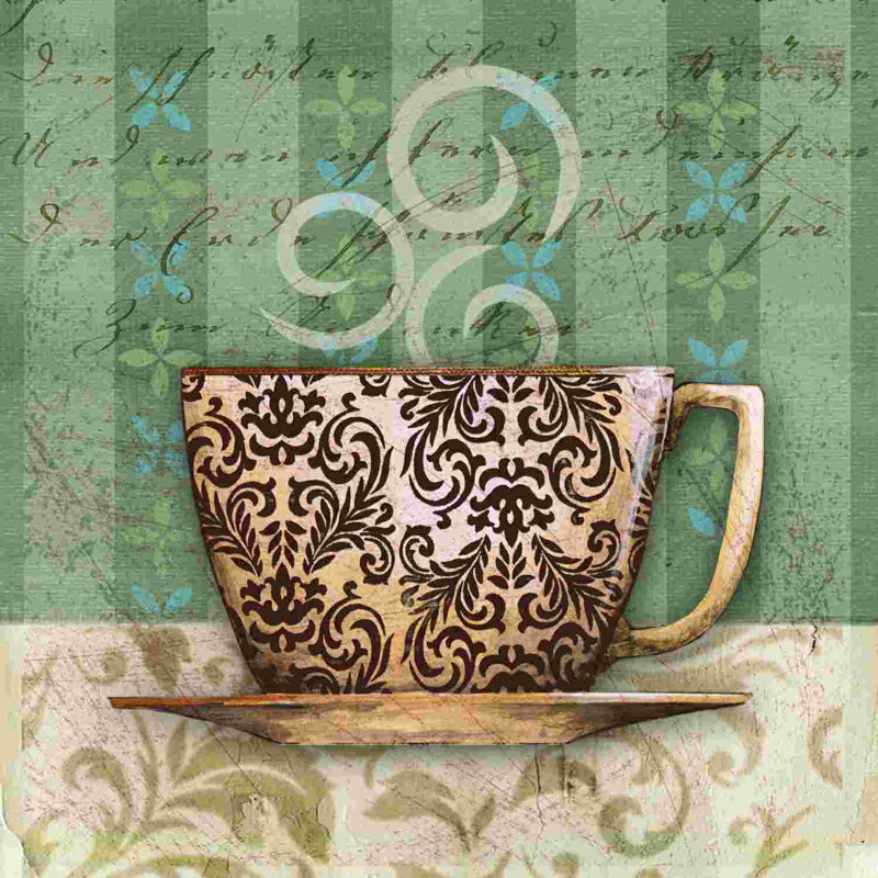 «Swirly Coffee Cup 1», impression sur toile tendue, L 36 po x H 36 po