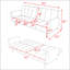 Canapé-lit polyvalent bleu foncé avec assise et sommeil confortables, parfait pour les espaces compacts et les chambres d'amis.