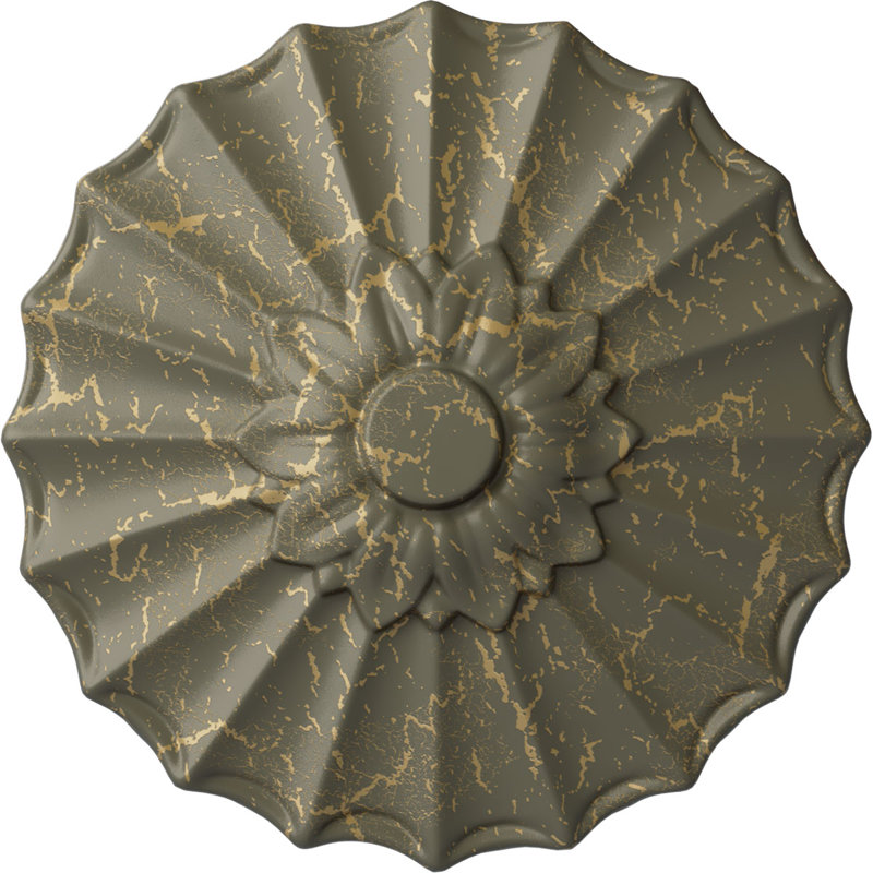 Médaillon de plafond l 9 po x P 1,375 po Shakuras, Hamamélis craquelé
