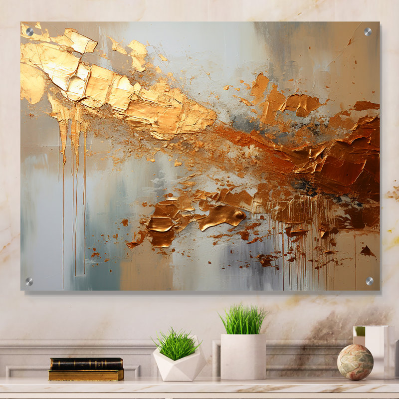 Charley - collage abstrait d'art mural en acrylique pour le salon, H 12 po x l 20 po