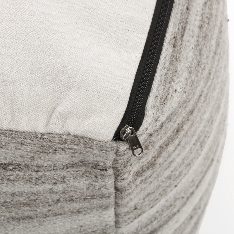 Burliegh Upholstered Pouf, Light Gray