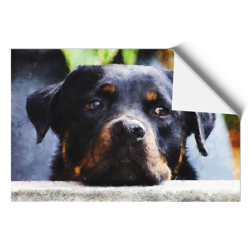 Rottweiler Dog Painting - Frameless Print, 42cm H x 59cm W x 0.1cm D