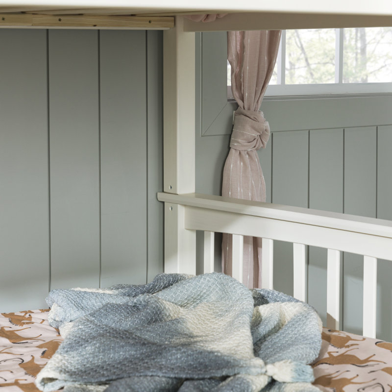 Brinna Kids Twin Over Twin Bunk Bed, Off White