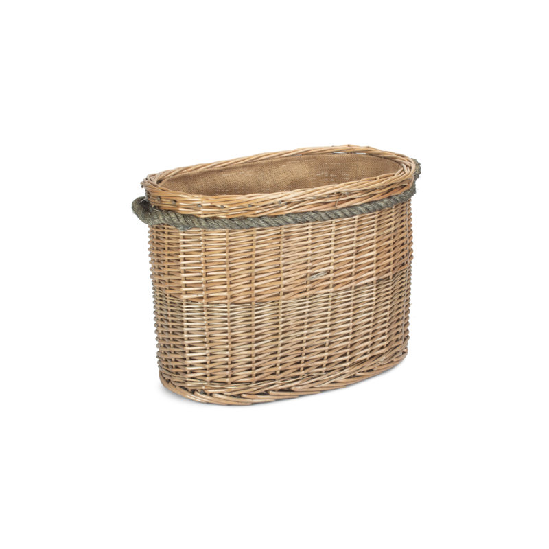 Claridge Wicker Rope Handled Lined Log Basket, 36cm H x 30cm W x 48cm D