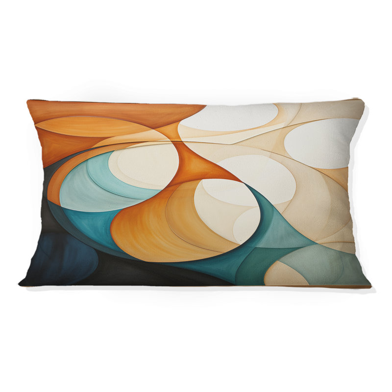 Coussin décoratif orange Mid Century Organic Harmony I - Abstract Midcentury