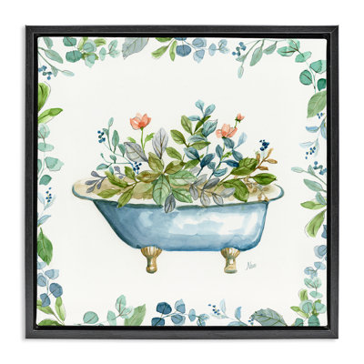 "Botanical Bath Tub", art mural encadré flottant par Nan