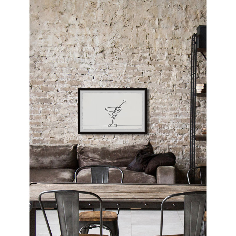 Cocktail Line - Single Picture Frame Print, 41cm H x 61cm W x 3.81cm D