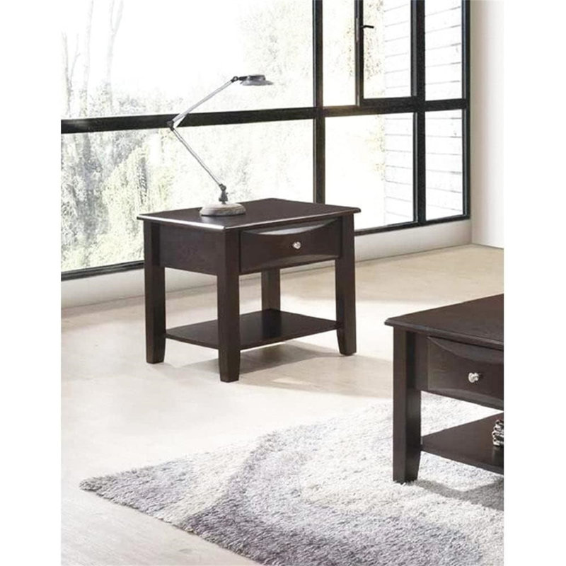 Table de bout simple en bois avec table de bout et tiroir d'appoint