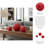 Decorative Ceramic Deco Ball Sculpture for Home Decor - Modern Object Accent for Office Styling or Living Room Decoration - Set of 3, 6", 5",4", Red