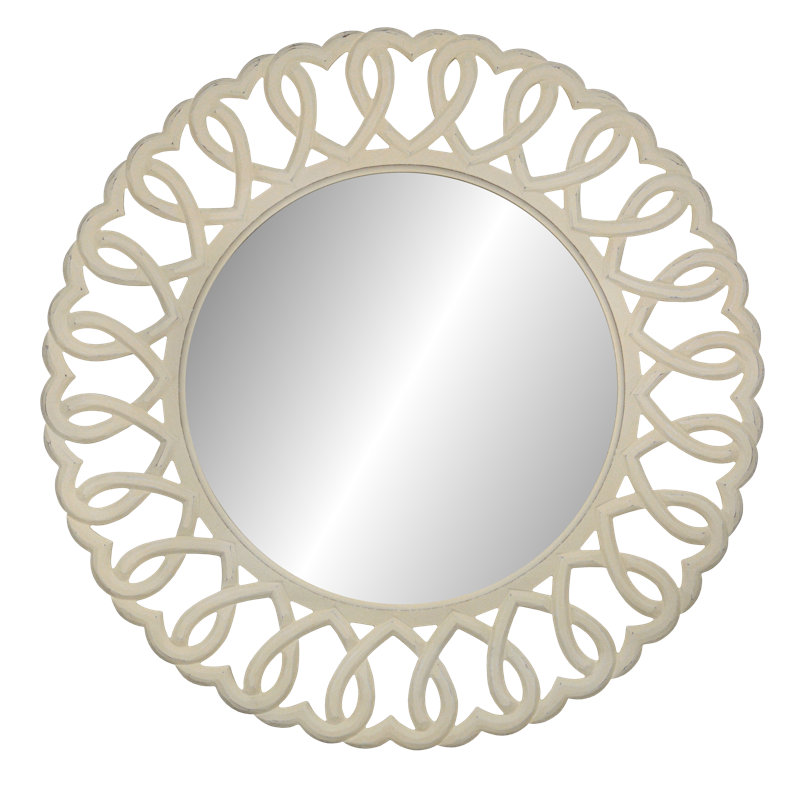 Circee Solid Wood Flat Wall Mirror, Cream