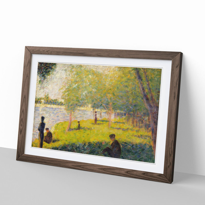 Study for La Grande Jatte Vol.2 by Georges Seurat - Framed Print, 27cm H x 36cm W x 2cm D, Walnut Framed