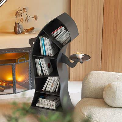 Black Modern Steel Standard Bookcase