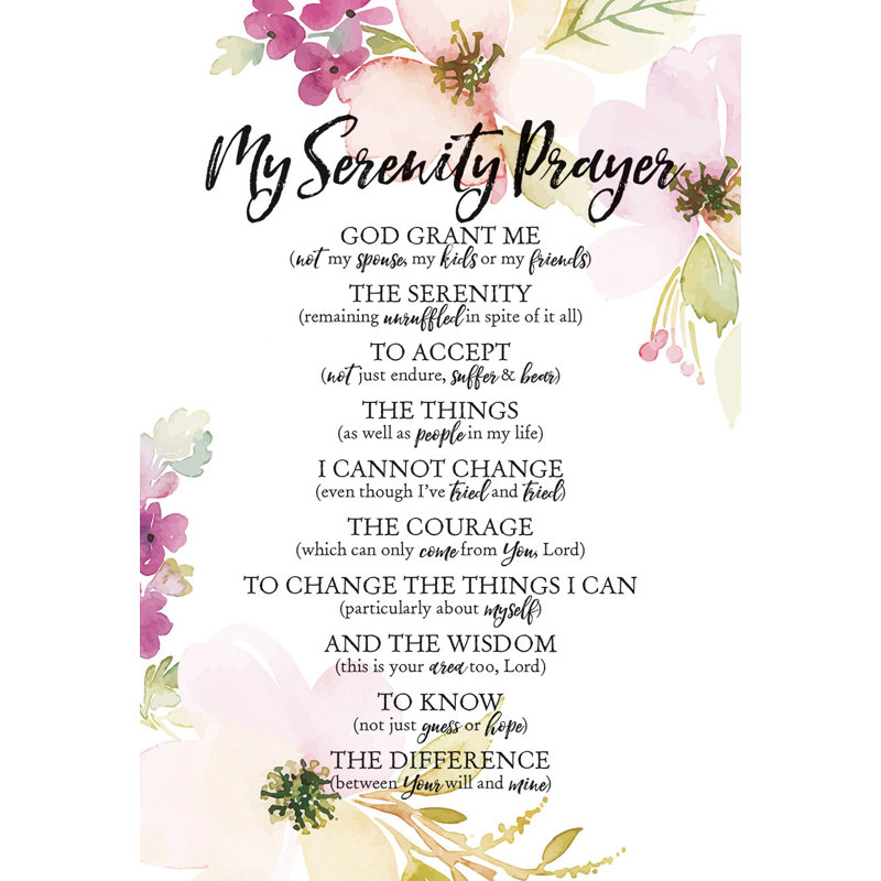 «My Serenity Prayer», art textuel sur bois