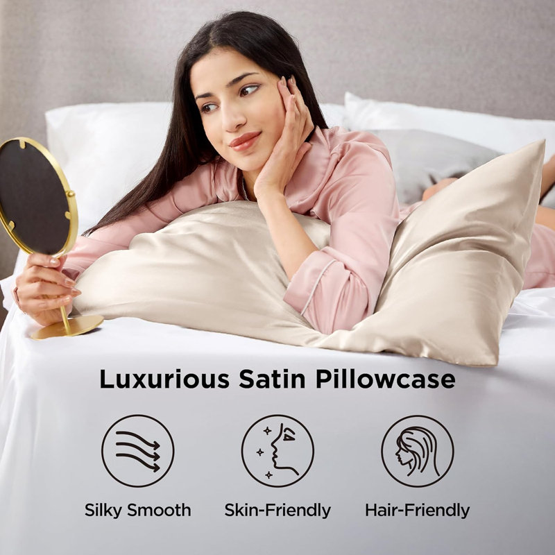 Polyester Pillowcase with Envelope Closure, Beige, King Pillowcase