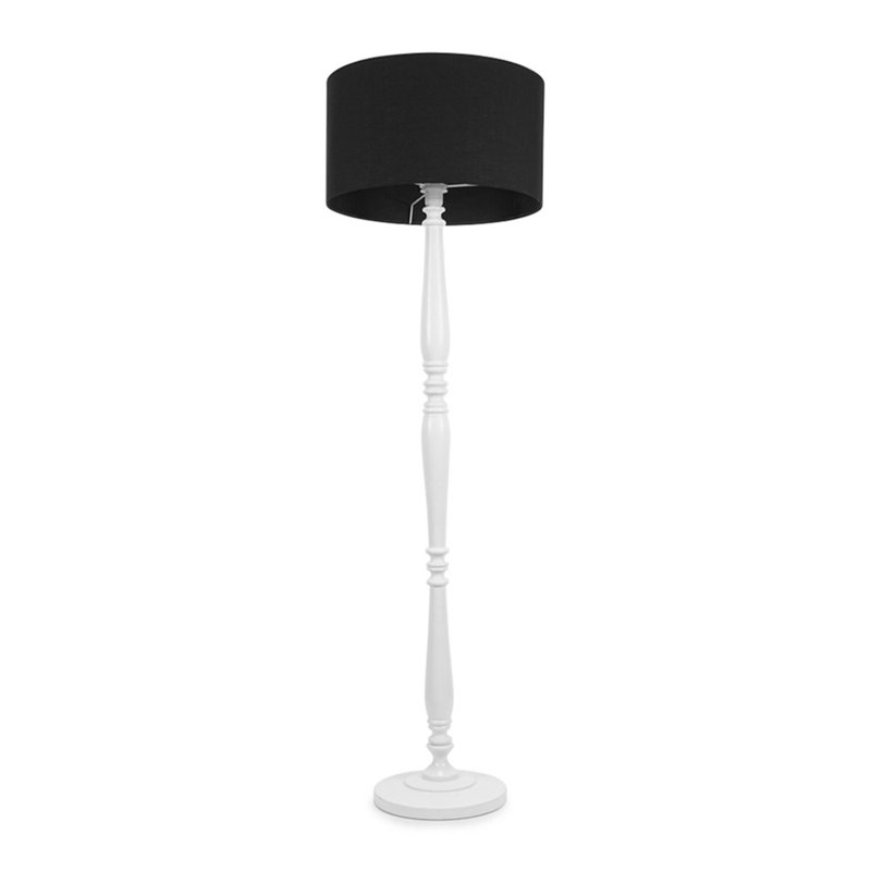 Arialdo 157cm Traditional Floor Lamp, Black, Matte White