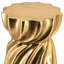 14X14x18.7" Gold Magnesium Accent Stool With Sculptural Swirl Design, Contemporary Side Table, Decorative Display Stand, Or Extra Seating Option