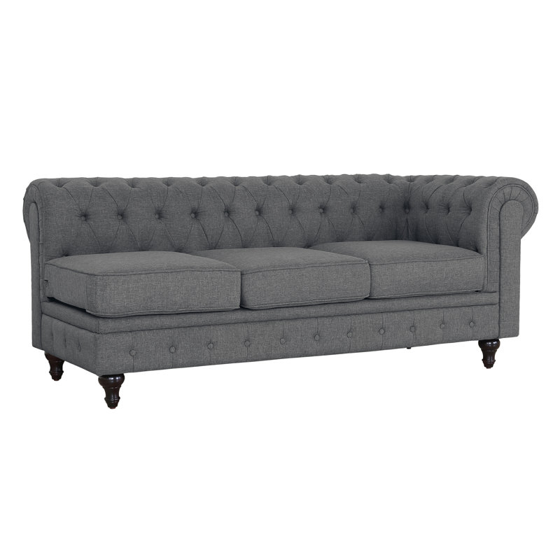 Garett Upholstered L-Shaped Sectional, Gray, Right Hand Facing