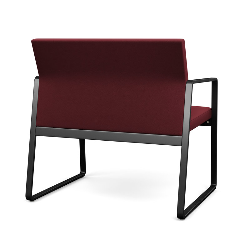 Fauteuil de bureau Gansett, Noir, Tissu vin ouvert
