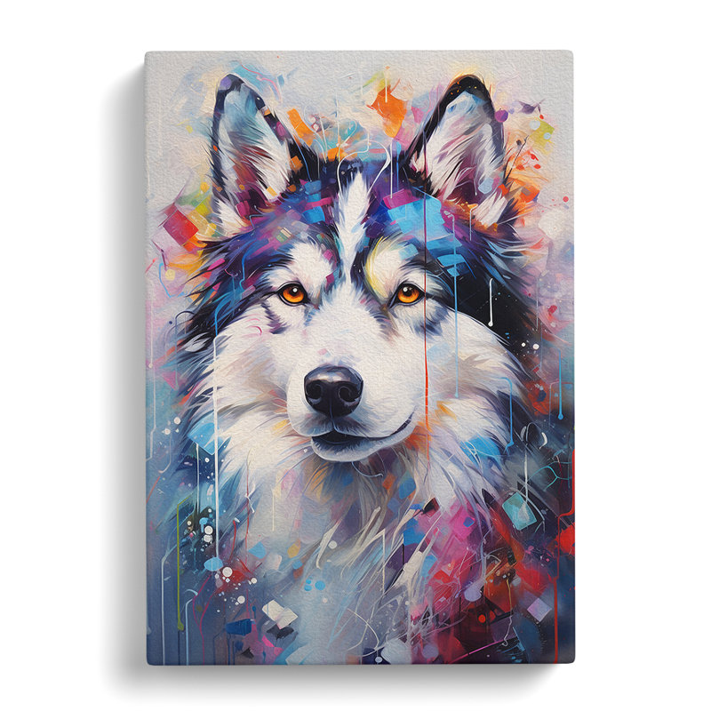 Husky Informel No.3 - Wrapped Canvas, 60cm H x 40cm W x 3cm D