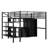 Metal Loft Bed With Table Set And Wardrobe, Full