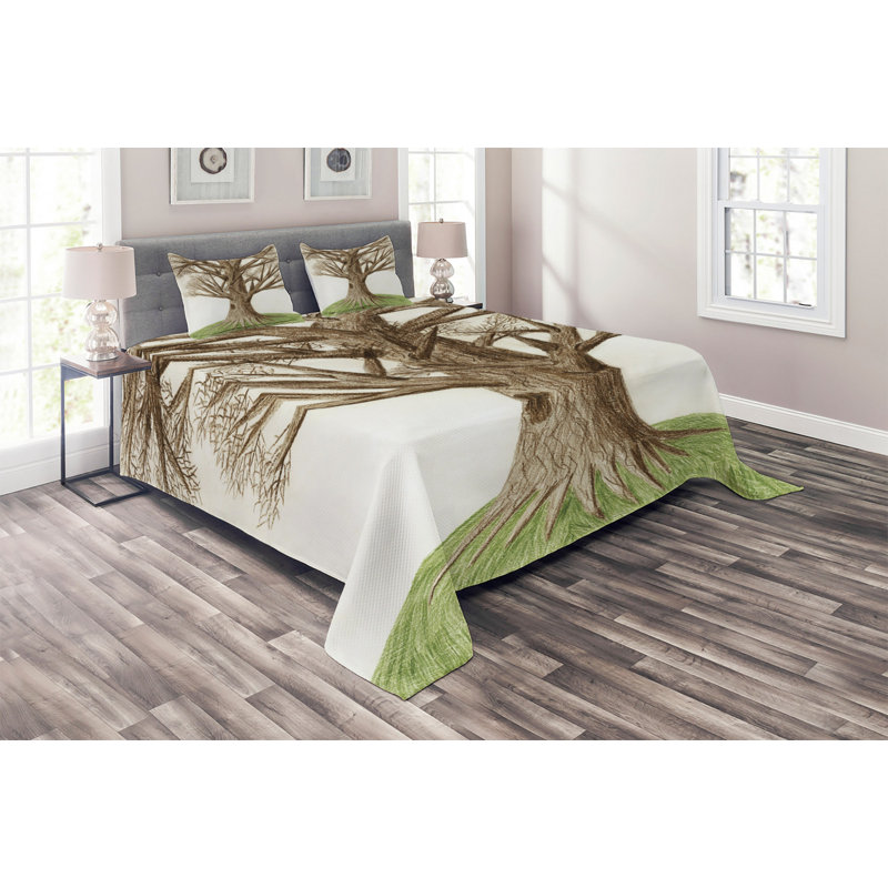 Hypnotic Polyester Coverlet, King Bedspread + 2 Shams