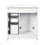 Ensemble de meuble-lavabo 30 po avec lavabo en céramique, armoire de rangement en bois massif, ensemble de meuble-lavabo autoportant avec 3 tiroirs et portes à fermeture douce-130557633