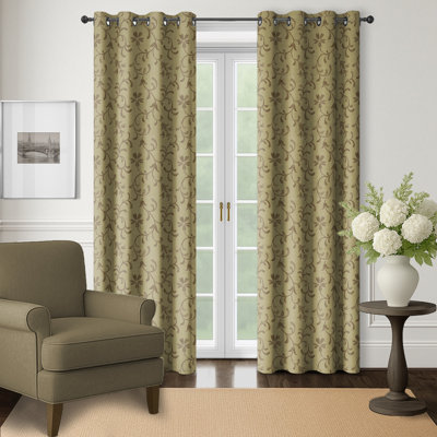 Casimir Antique Grommet Top Drapery Panel Pair (50" W x 84" L)
