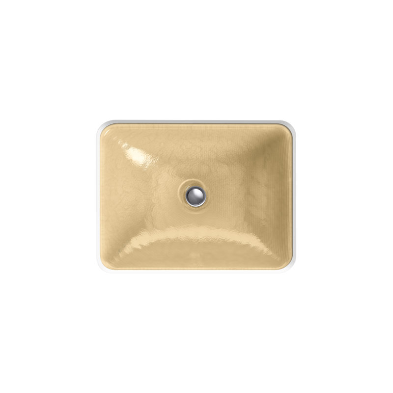 Yepsen Glass Undermount Bathroom Sink, Gold