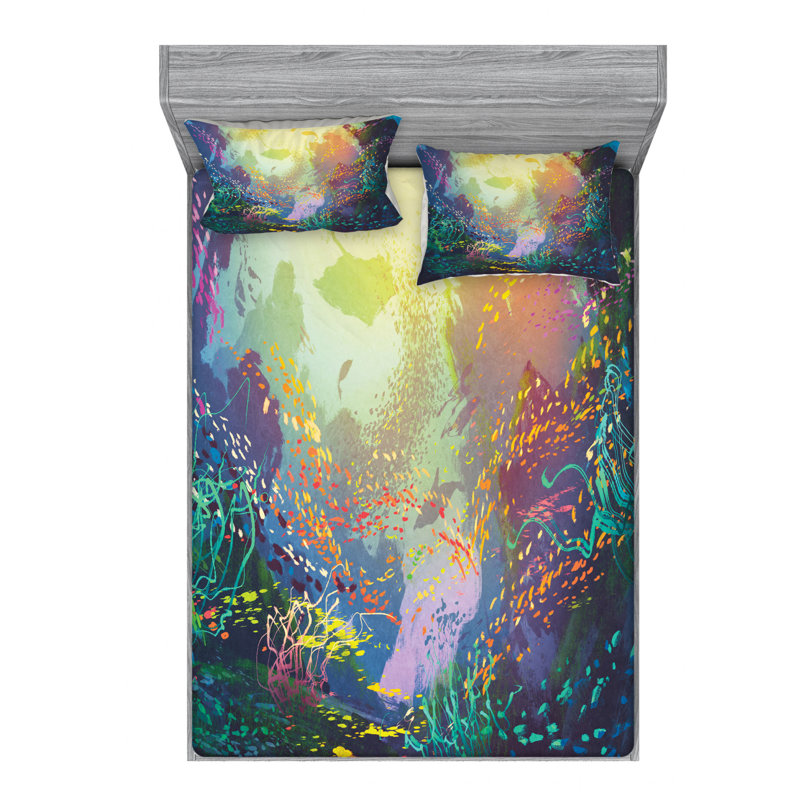 Sea Animals Microfiber Sheet Set, Queen Sheet Set + Fitted Sheet + 2 Pillowcases