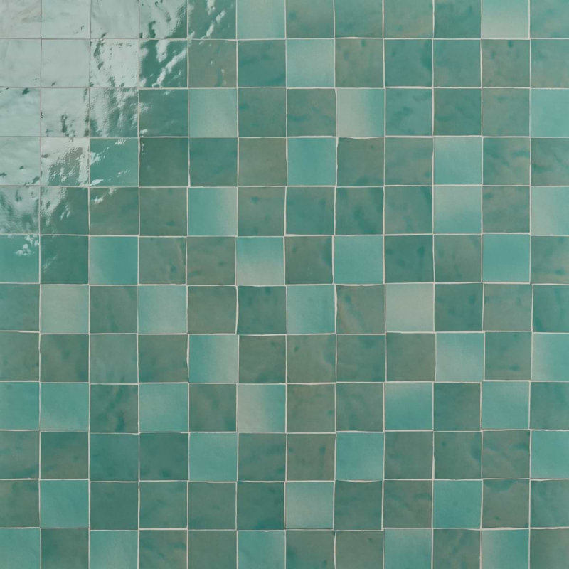 Virello 4x4 Glossy Ceramic Wall Tile, Mint Green