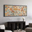 Motif floral rétro orange et vert, fleurs botaniques abstraites et antiques-101185495-111696325