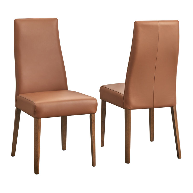 Chaise parsons en cuir Ross (ensemble de 2), Brun
