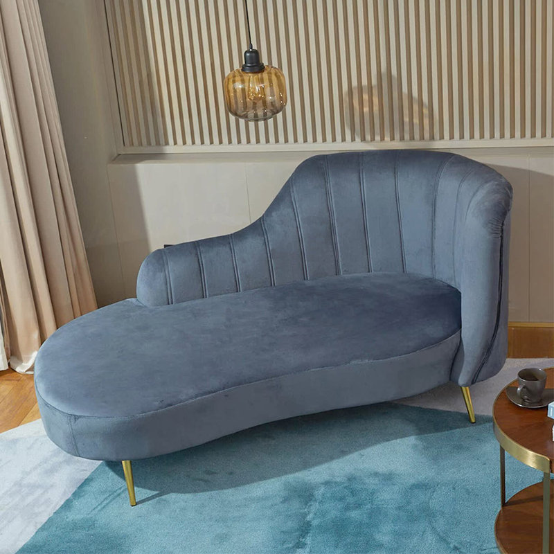Chaise longue élégante, simple, moderne et créative, Orienté à droite, Gris ardoise