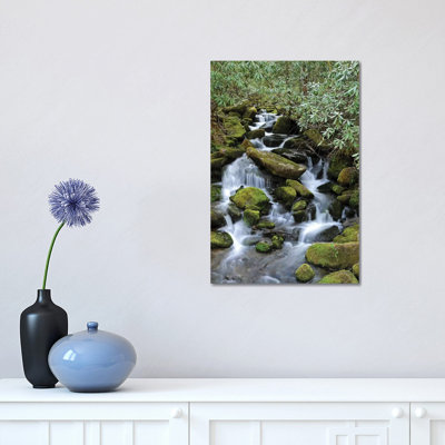 Smokey Mountain Waterfall by Brian Wolf - Wrapped Canvas Print