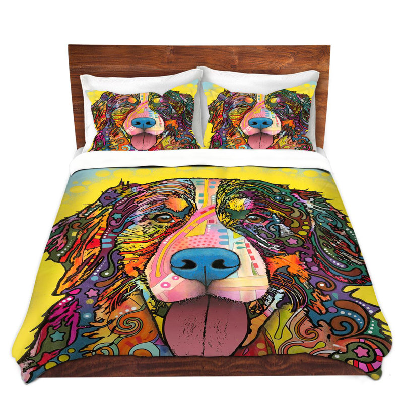 Ensemble de housse de couette bouvier bernois mountain dog, Housse de couette simple et deux taies décorative