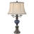 Fanale 31" Gunmetal with Blue Marble Table Lamp with USB Port-1735325930