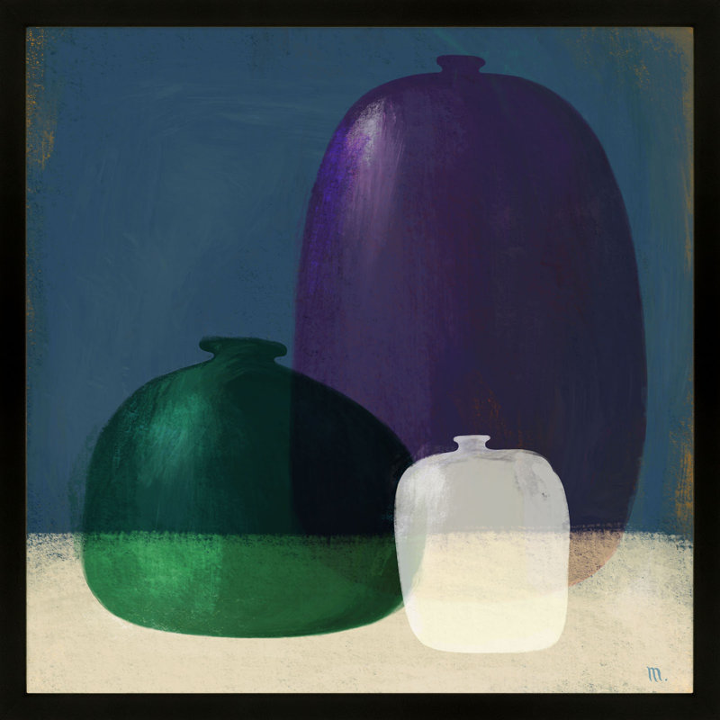 Glass Vases Print by StudioM, Black, 36" H x 36" W x 1.25" D