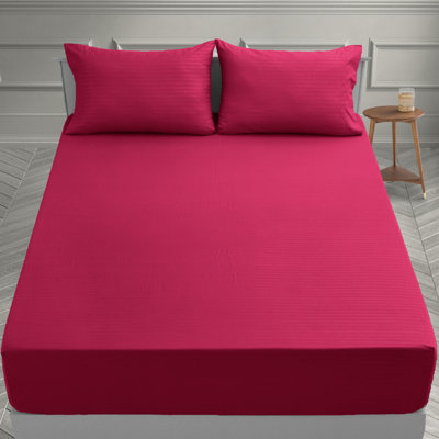 Lux Decor Collection Stripes Bed Sheets Microfiber Bedding Set with Fitted, Flat Sheet & Pillowcase