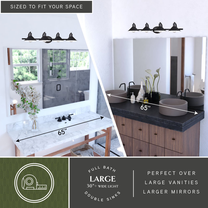 Éclairage tamisé pour meuble-lavabo Tamar, Bronze huilé, blanc mat, 4